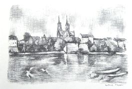 Lithografie Karl Moor (Basel / 1988) handsigniert