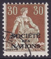 Dienstmarke SDN SBK-Nr. 6 (Helvetia 1922) gestempelt