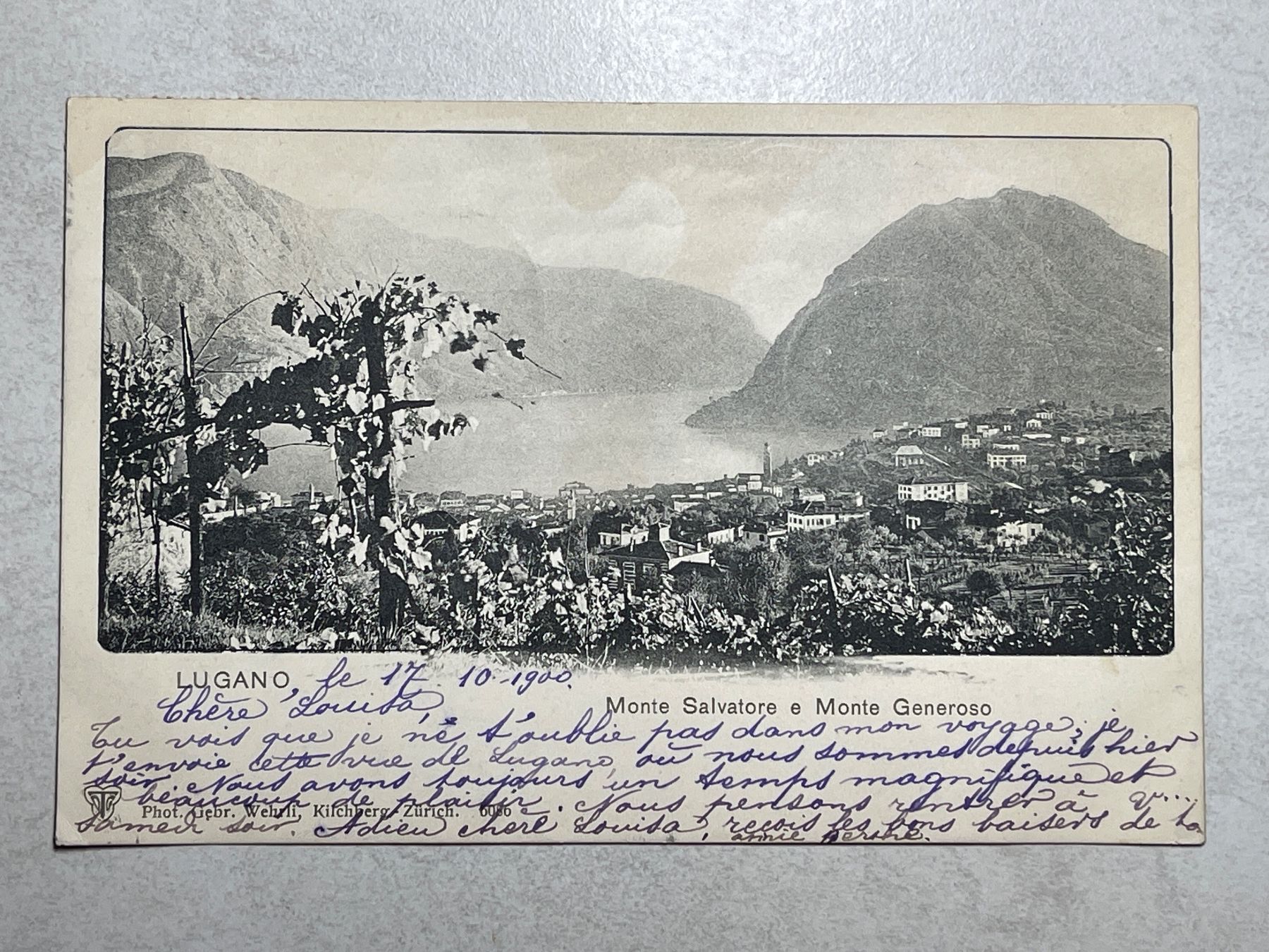 Cartoline postali: Alte Ansichtskarte Lugano. 1900 – Usato da Strengelbach venduto da Aschatan5
