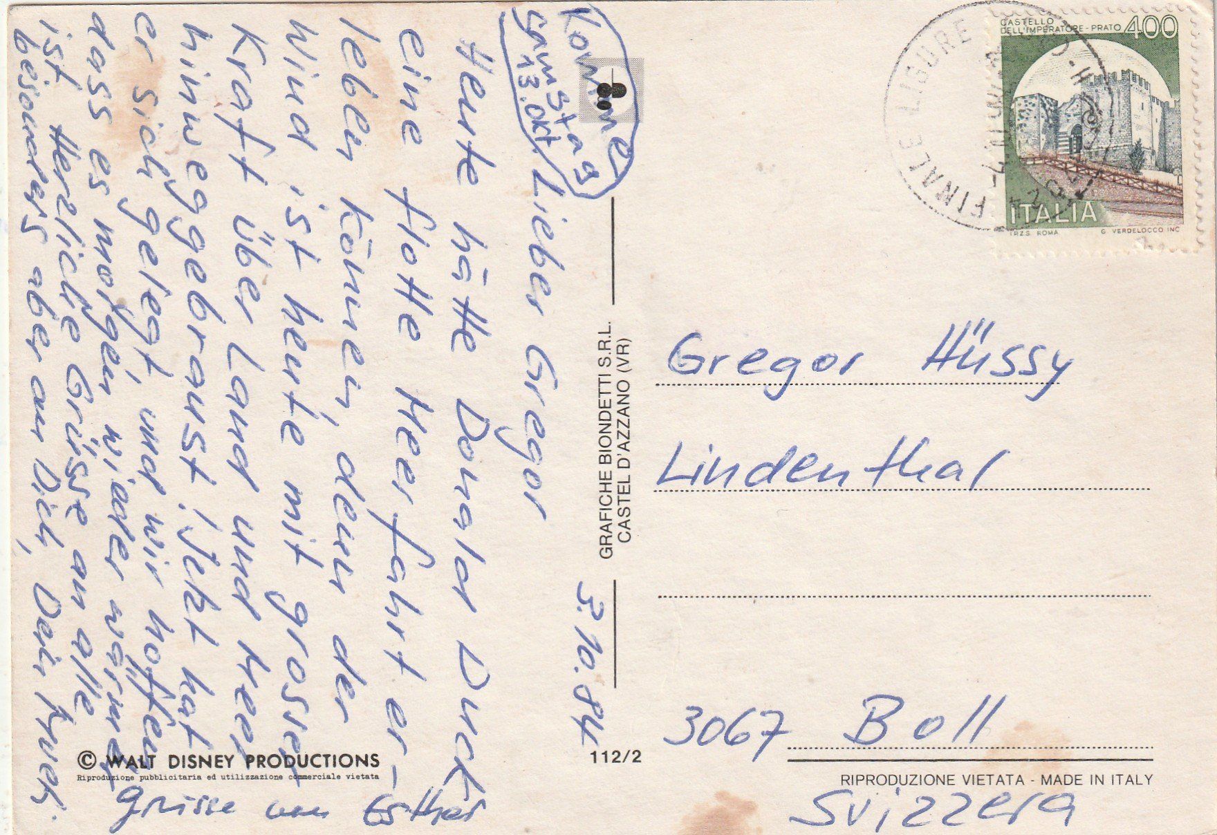 Cartes postales: Walt Disney Karte – D'occasion à Lumbrein par made02 1