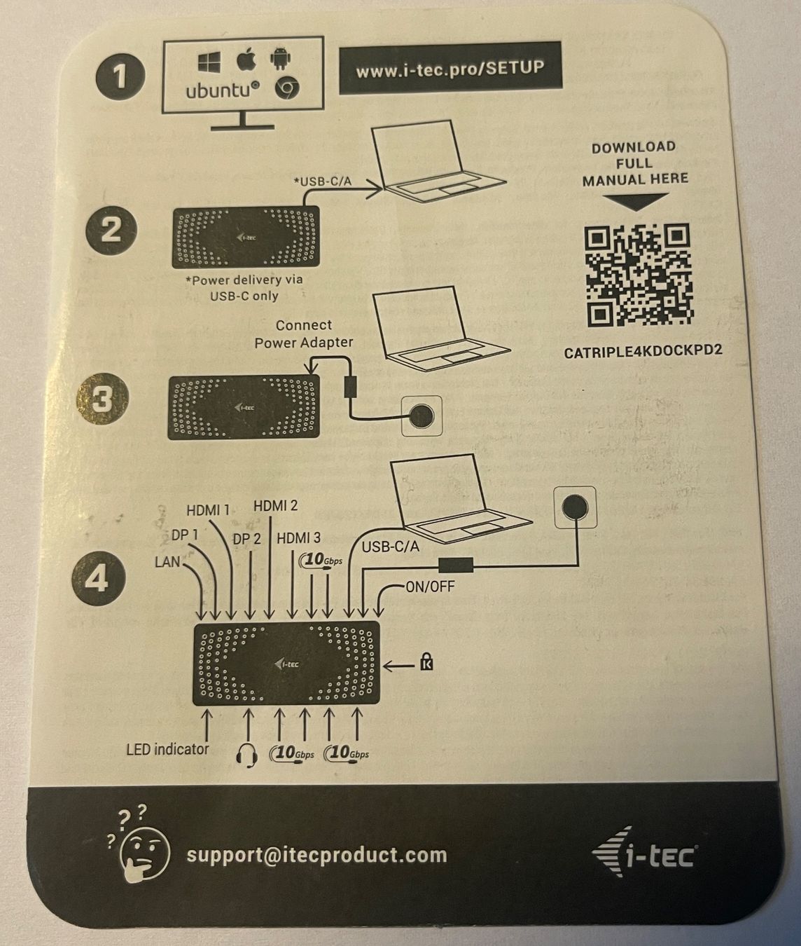I-tec Docking station: i-Tec USB 3.0 USB-C Thunderbolt 3x 4K Docking Station Gen 2 – Neuf (Voir description) à Büron par Bellcolor