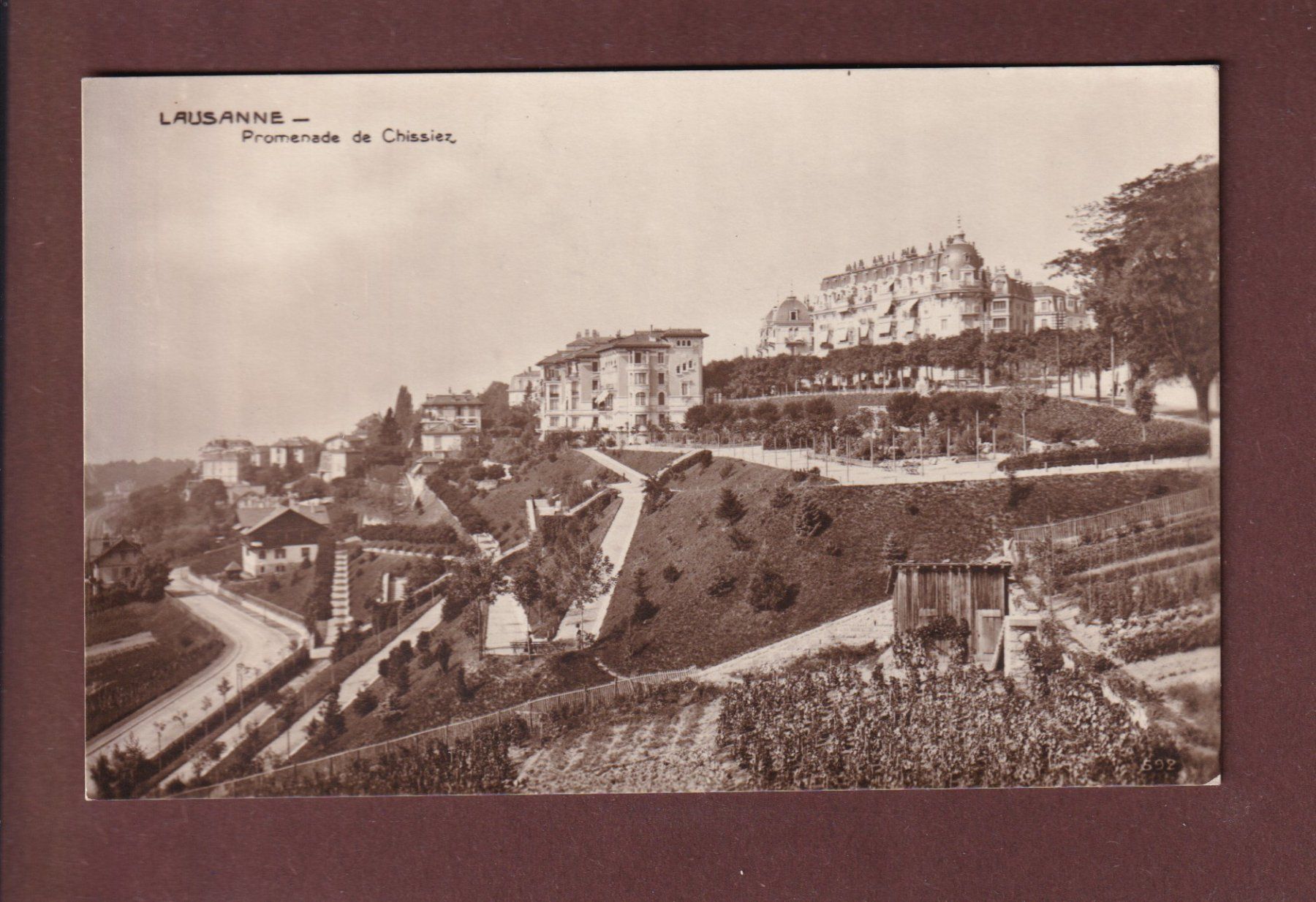 Ansichtskarten: LAUSANNE - Promenade de Chissiez – Gebraucht aus Pully von nicecards