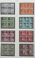 LOT 4 ER BLOCKS BRIEFMARKEN SCHWEIZ NEU 1949