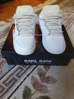Baskets Karl Kani blanches et beige en cuir, neuves