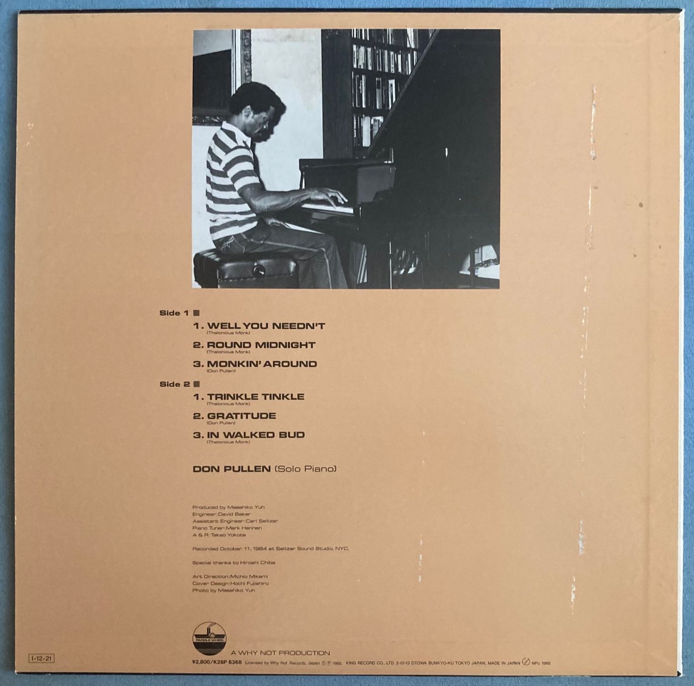 Dischi in vinile: DON PULLEN - PLAY MONK – Usato da Poliez-Pittet venduto da Newtown-Records 1