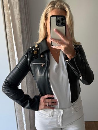 Dolce&Gabbana Lederjacke mit Knöpfen, Grösse 36, Neuwertig