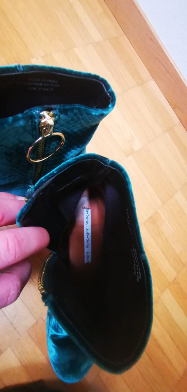 Scarpe da donna: Samt Stiefeletten, türkis, Grösse 37 – Usato da Frauenfeld venduto da Knodel 3