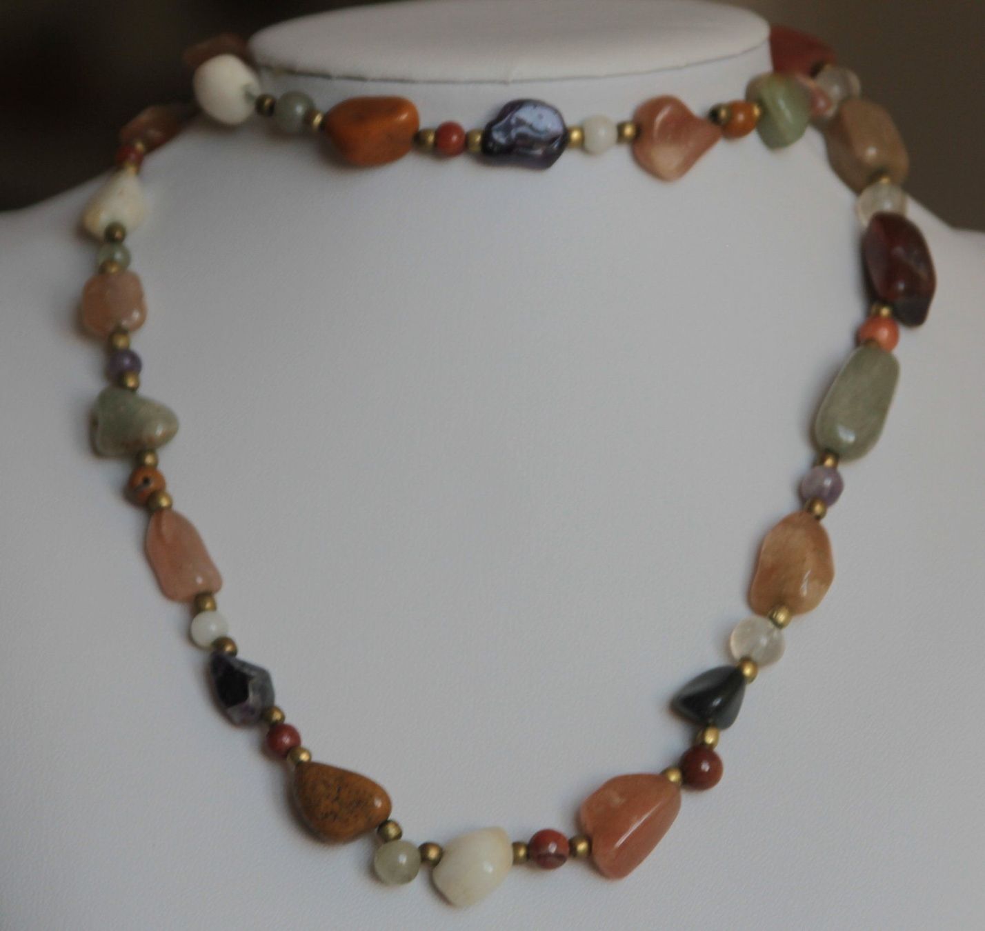 Ketten: AUS NACHLASS: Mega Multi Color Edelstein Kette Collier 75 cm – Gebraucht aus Matten b. Interl von EdelsteineInterlaken