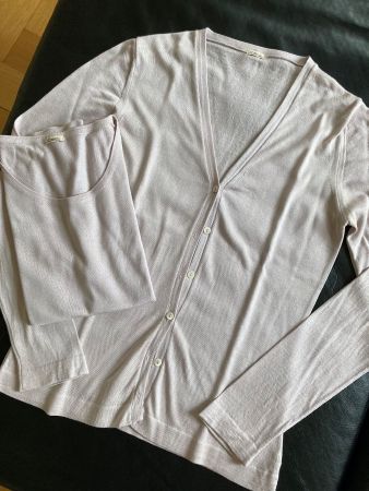 TRAUMHAFTES TWIN SET MALO, PUDERFARBE, KASCHMIR/SEIDE, GR. S