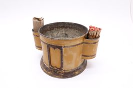 Antiker Aschenbecher Zündholz Halter antik