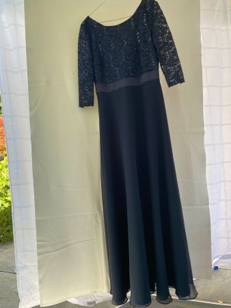 Damen-Abendkleid lang, dunkelblau, Gr. 36-38, gebraucht