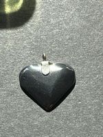 Herz Anhänger Hämatit schwarz glänzend guter Zustand