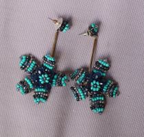 boucles d'oreilles en forme de fleurs en perles d'occasion