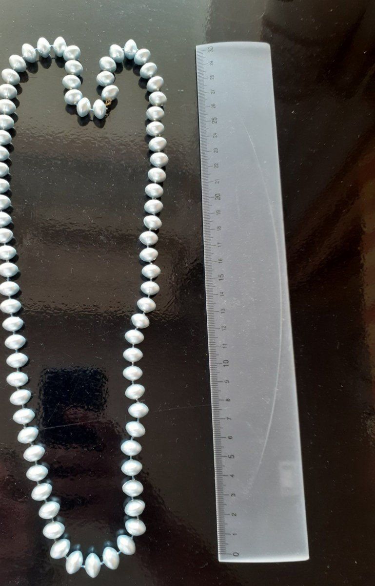 Catenine: Hübsche, hellblaue lange Halskette - Vintage! – Usato da Yverdon venduto da DerStorchUndDieBiene 4