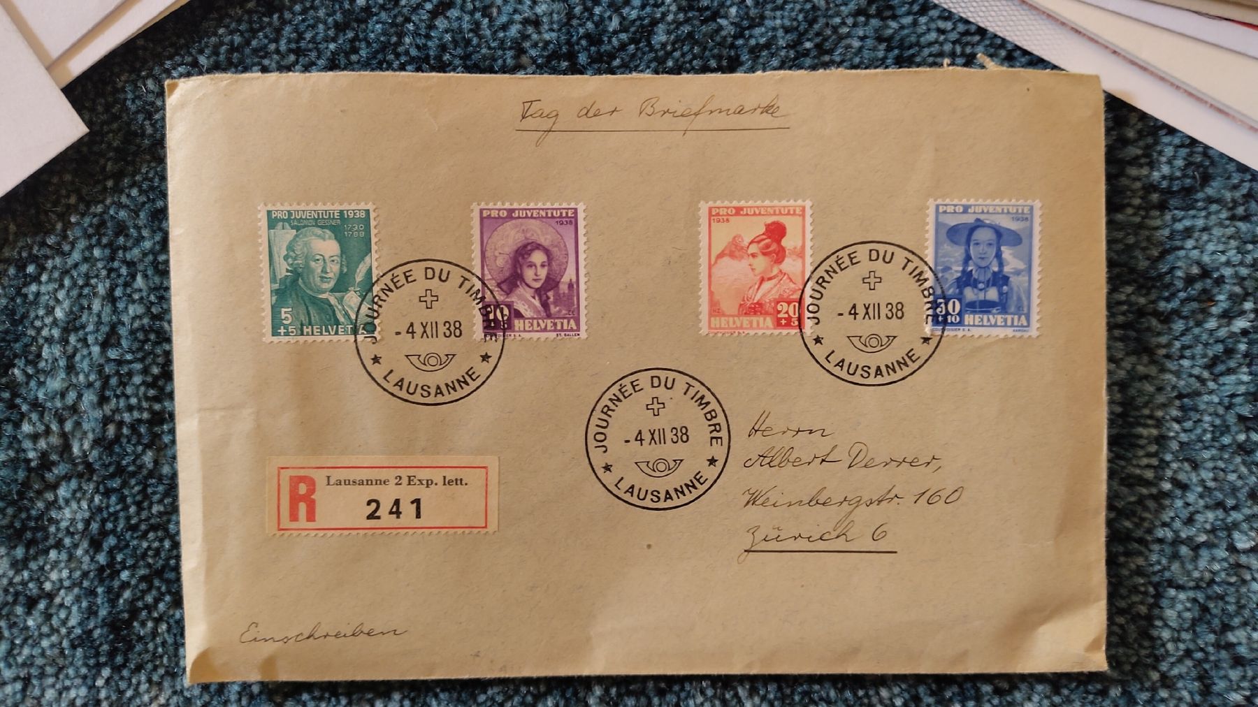 Tutti i francobolli: Briefe, Karten und Viererblöcke ab 1938! – Usato da Bolligen venduto da PhilHan 4