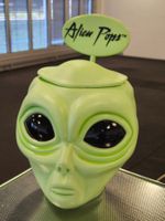 Dekoration Helloween Lampe Alien Pops Green Head Lollipop