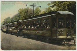USA, Eisenbahnzug in Buffalo, Olcott, um 1910