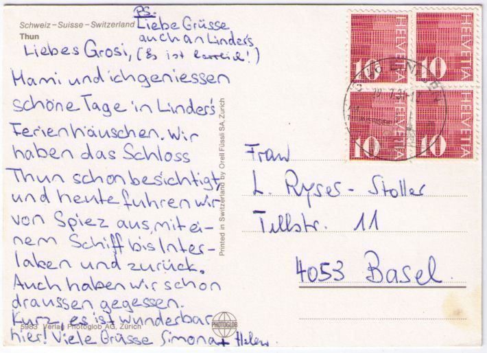 Cartoline postali: Thun - 4 Bild AK – Usato da Binningen venduto da Mountainrider 1