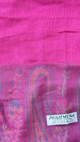 Châle Pashmina 100%  rose motif cachemire 185x70cm