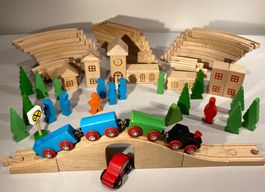 Brio-Bahn (3) Holz mit diversem Zubehör