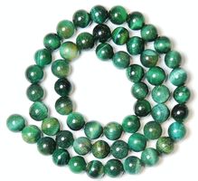 Rarität: Echte natürliche grüne-gelbe Tigeraugen Perlen 8 mm