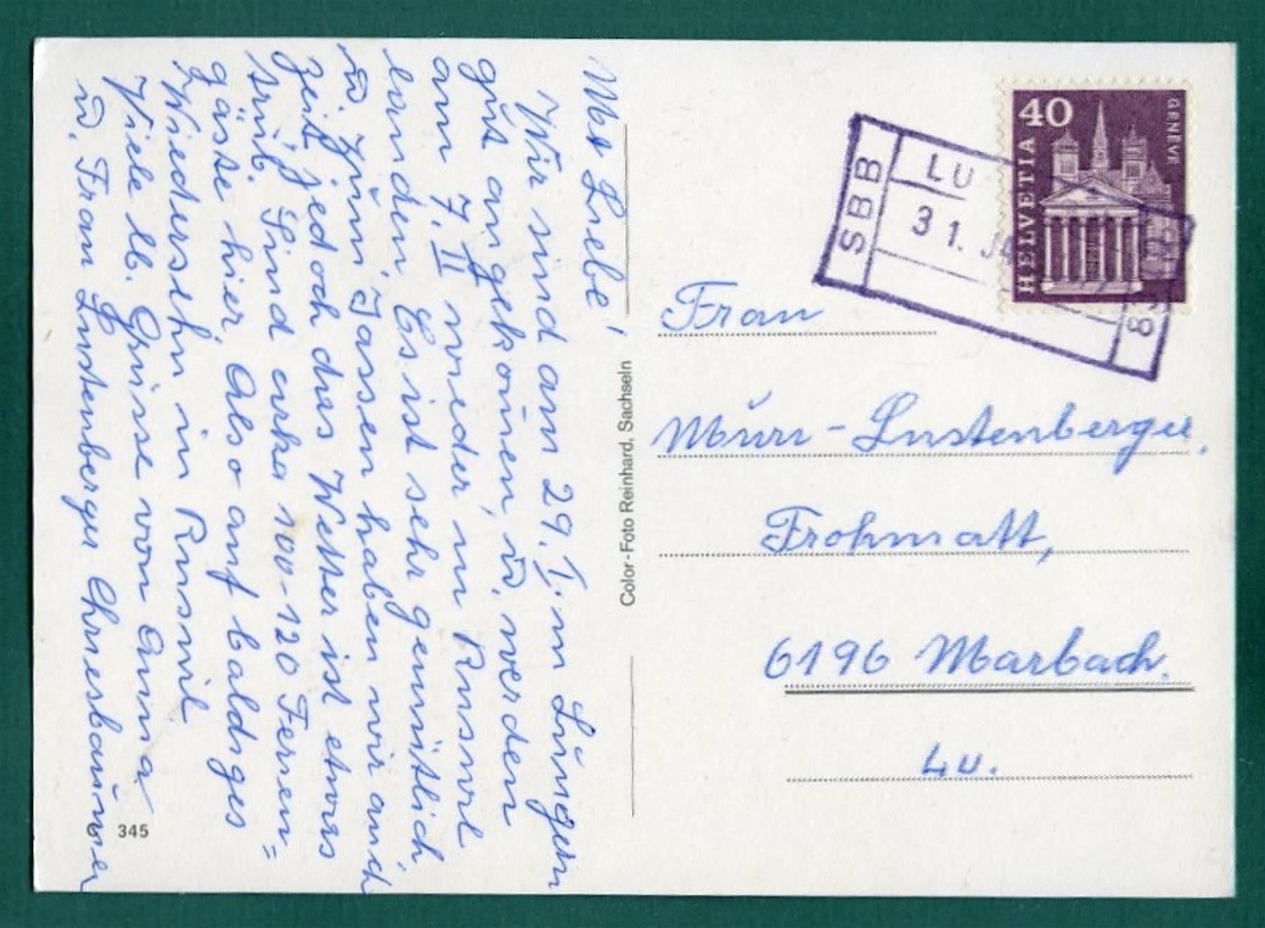 Ansichtskarten: Lungern - Dundelsbachfall, 1977, gelaufen, Grossformat – Gebraucht aus Sargans von Hausi1951 1