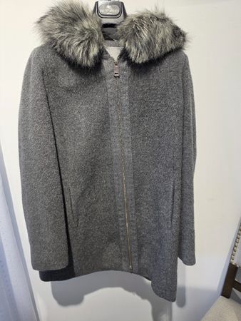 Damen Mantel Fuchs Schmitt grau Grösse 40 mit Kapuze
