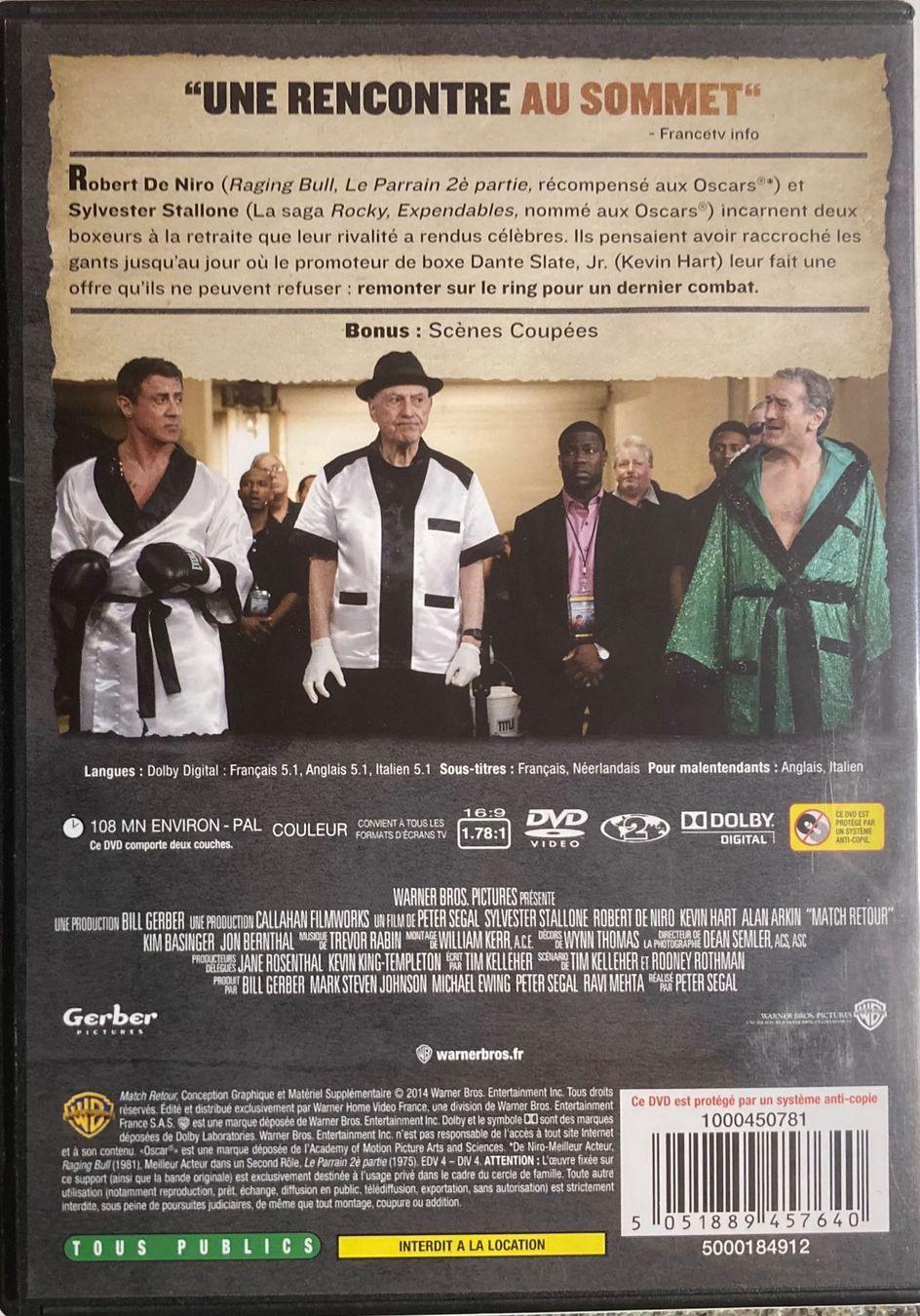Tutti i DVDs: STALLONE / DE NIRO - MATCH RETOUR – Usato da Poliez-Pittet venduto da Newtown-Records 1