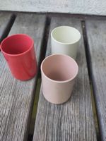 3 Trinkbecher Kunststoff Set bunt guter Zustand