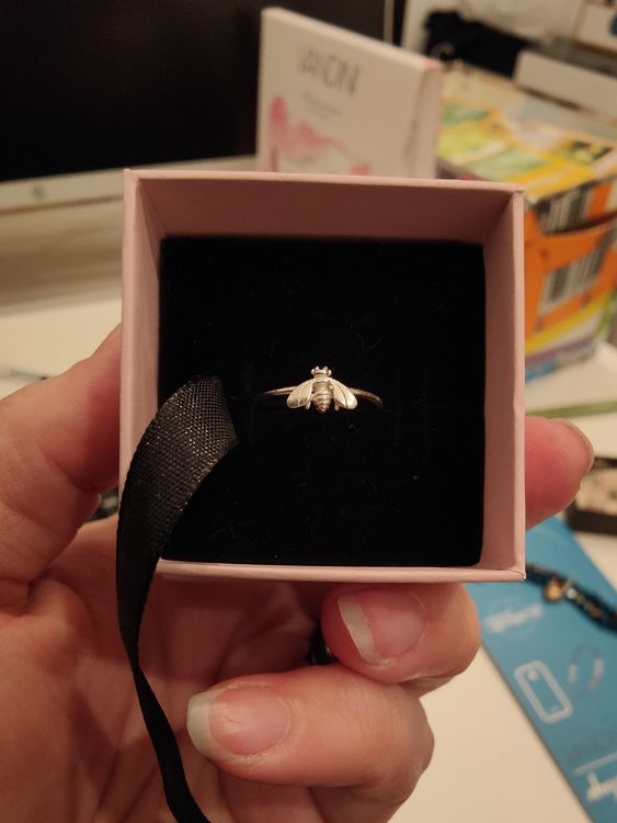 Chengxun 925 Sterling Silber Ring „Gelbe Biene“ Mit Zirkonia – Verstellbar, Perfekt Als Geschenk Für Frauen