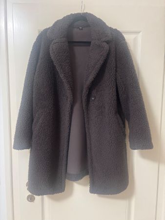 UNIQLO Teddymantel Mantel dunkelgrau S top Zustand
