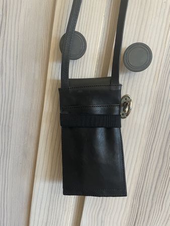 Neu Schicke schwarze Nateltasche 100%Leder Maria/Maleta
