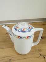 Teekanne Porzellan weiss mit Dekor - Vintage Stil
