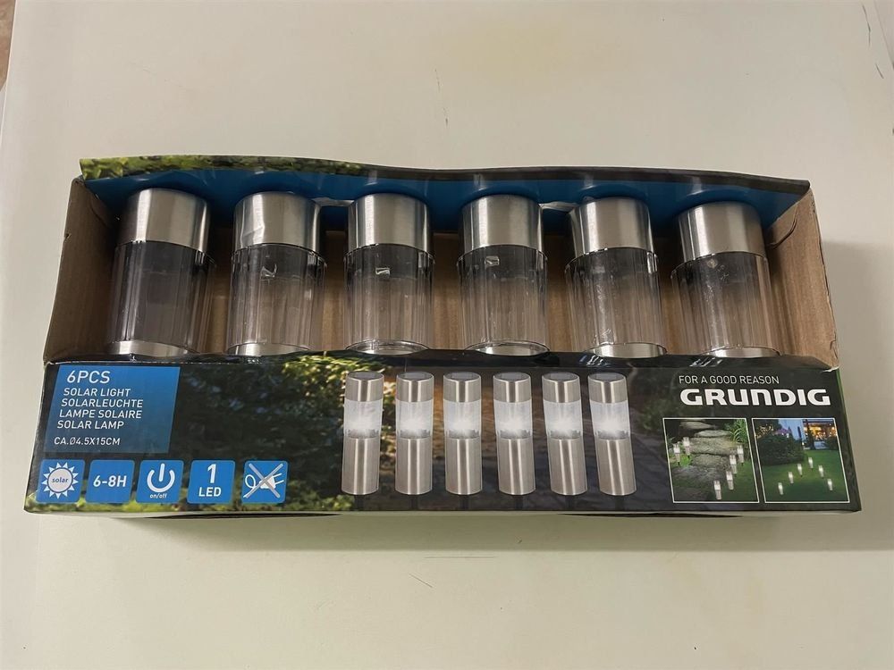 Grundig Lampen: 6 Stk. Solar LED Gartenlampen im Set ab 1.- – Neu und originalverpackt aus KRINAU von Mio_Liqstyle