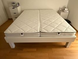 Doppelbett 160x200 komplett mit 2 TopSwiss Deluxe Matratzen