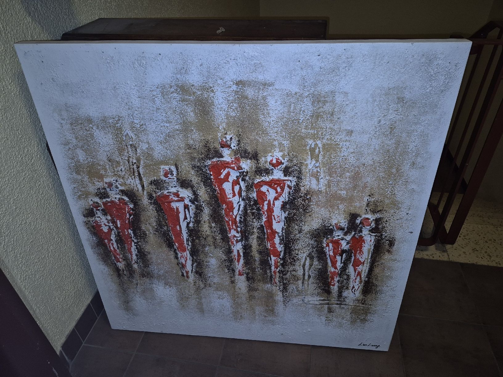 Tableaux: Tableau abstrait figures rouges et blanches occasion – D'occasion à Penthalaz par yve_wsq8 1