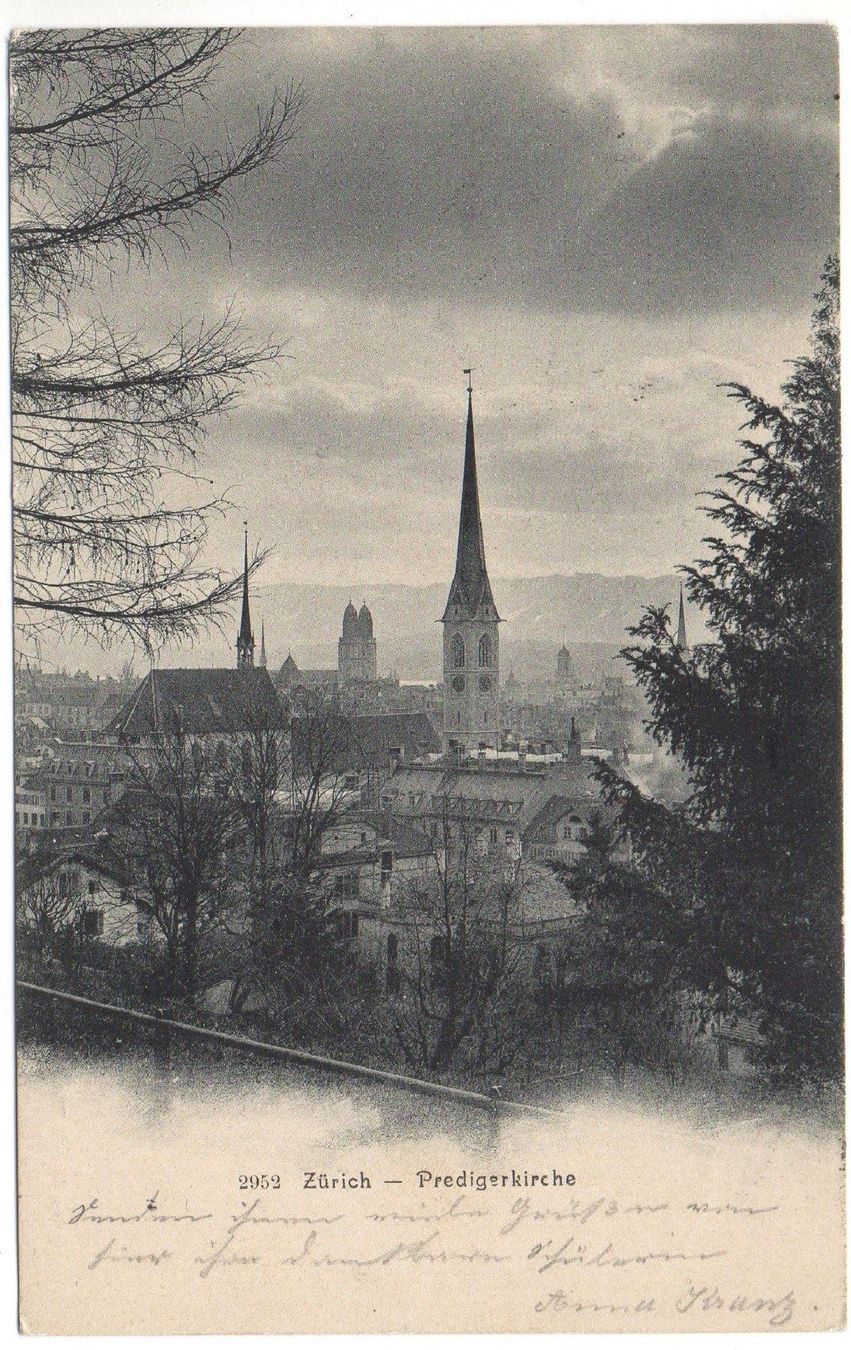 Ansichtskarten: ZÜRICH Predigerkirche 1900 – Gebraucht aus Jona von philajona