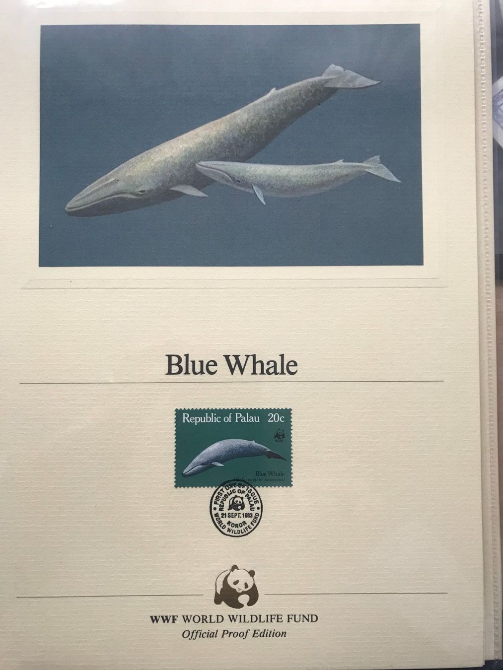 Tous les timbres: WWF 1983  Palau Blauwal Sonderblatt – Neuf (Voir description) à Winterthur par schnueps