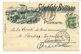 Brittnau (AG) Werbung: Schuhfabrik - Vorläufer-Litho - 1908