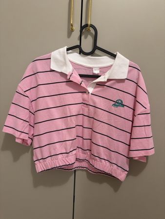 Polo Shirt gestreift rosa Los Angeles Grösse M 