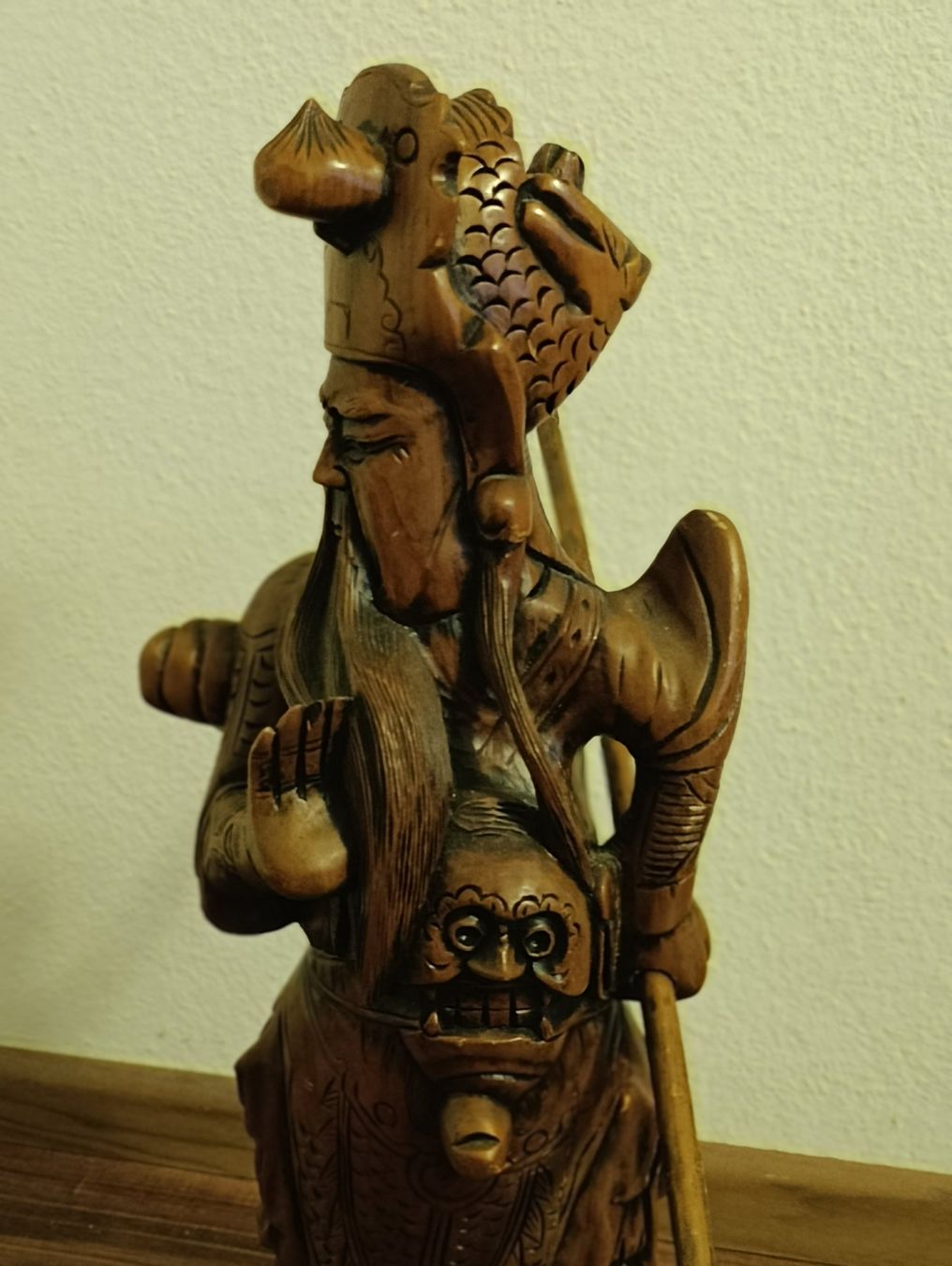 Statuette: Holz Statue, chinesischer Krieger, Antik-Top – Usato da Basel venduto da adler024 1