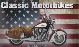 Blechschild-INDIAN CHIEF-CLASSIC MOTORBIKES