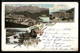 Litho St. Moritz, Neues Stahlbad, Innfal