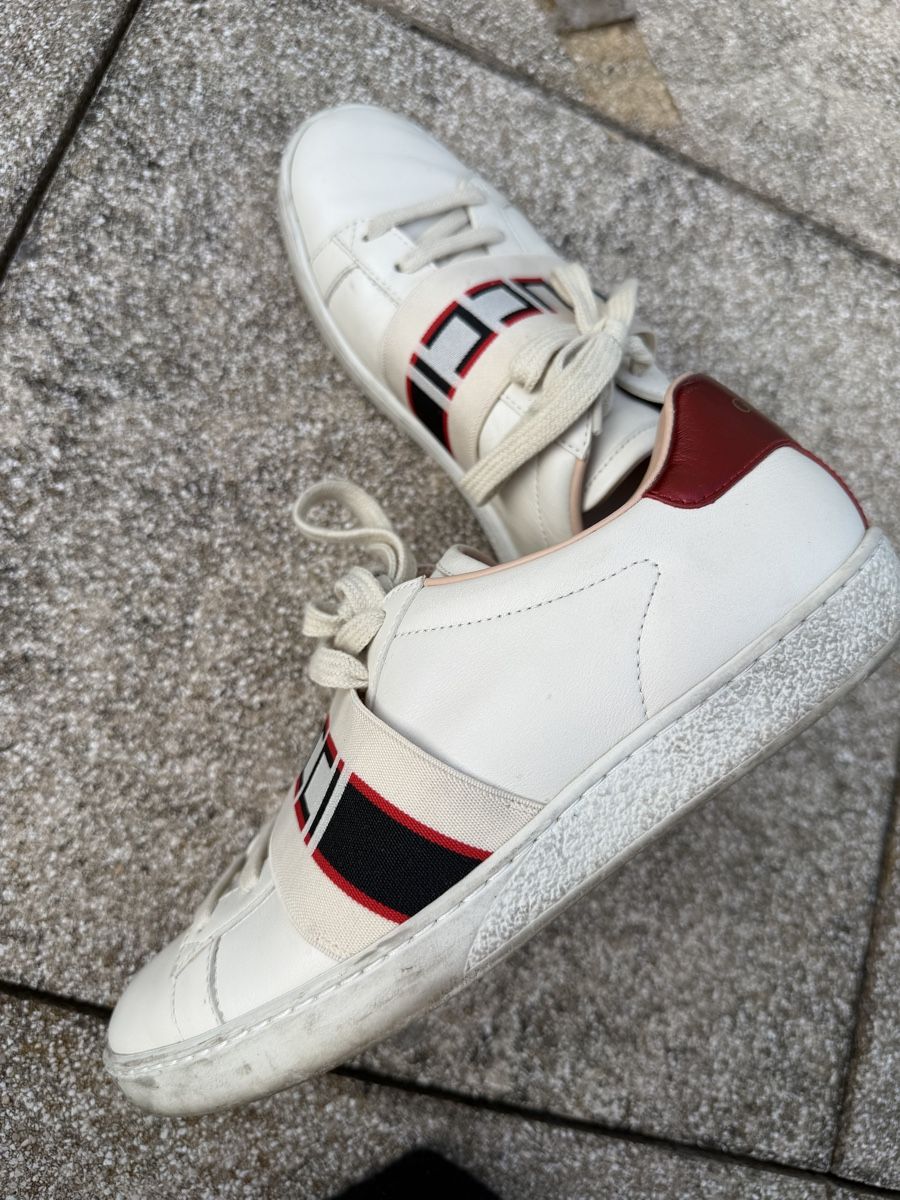 Gucci Scarpe da uomo: Baskets Gucci blanches en cuir – Usato da Montpreveyres venduto da ahl_9hg2 1
