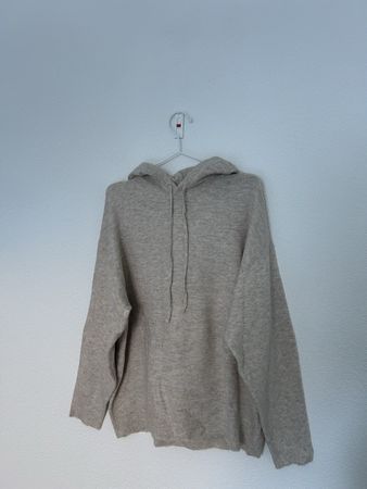 Strickpullover mit Kapuze, Beige, Grösse M