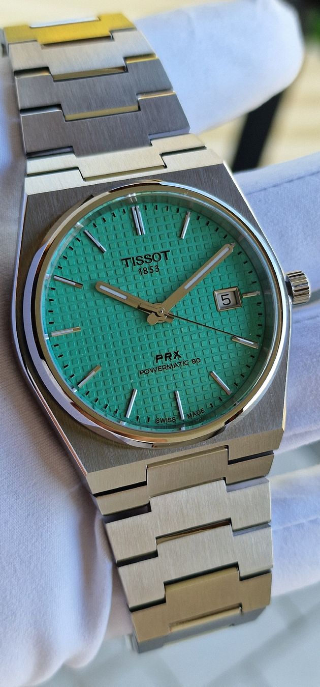 Tissot PRX 40 Powermatic 80 Turquoise Full Set Bucherer Neuf (Neu ...