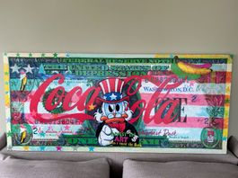Modernes Leinwandbild Pop Art Coca Cola Dagobert Duck USD