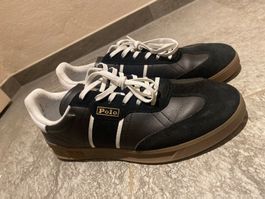 51) Polo Ralph Lauren Sneakers Black Suede Leather Men's 44
