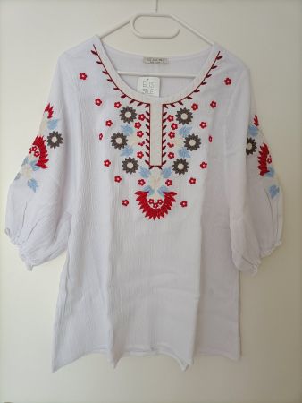 Weisse Tunika Bluse Grösse M, NEU!