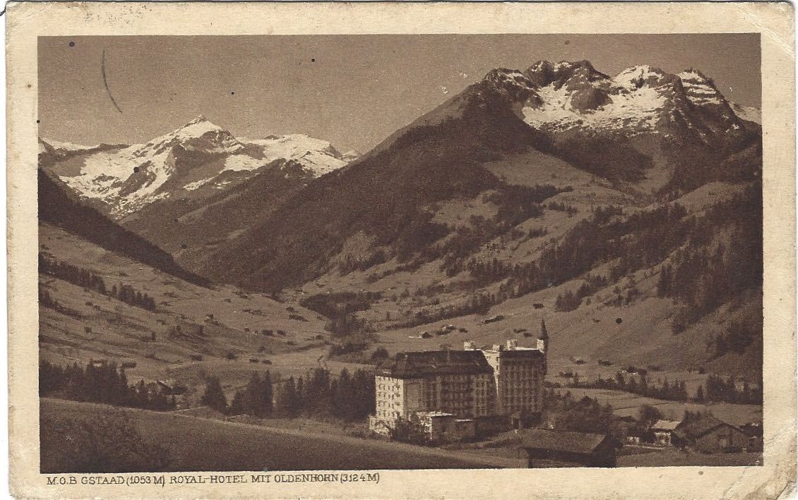 Cartoline postali: M.O.B. Gstaad Royal Hôtel 1923 – Usato da Brenles venduto da hello1063
